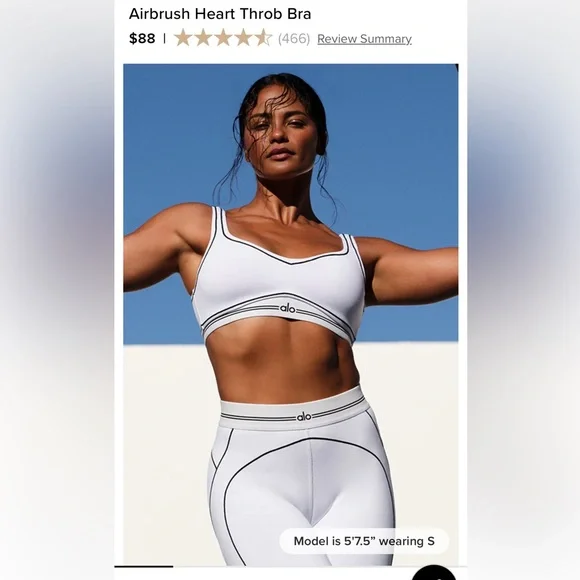 ALO Yoga Set - Airbrush High-Waist Heart Throb Legging & Sports Bra - Picture 2 of 13